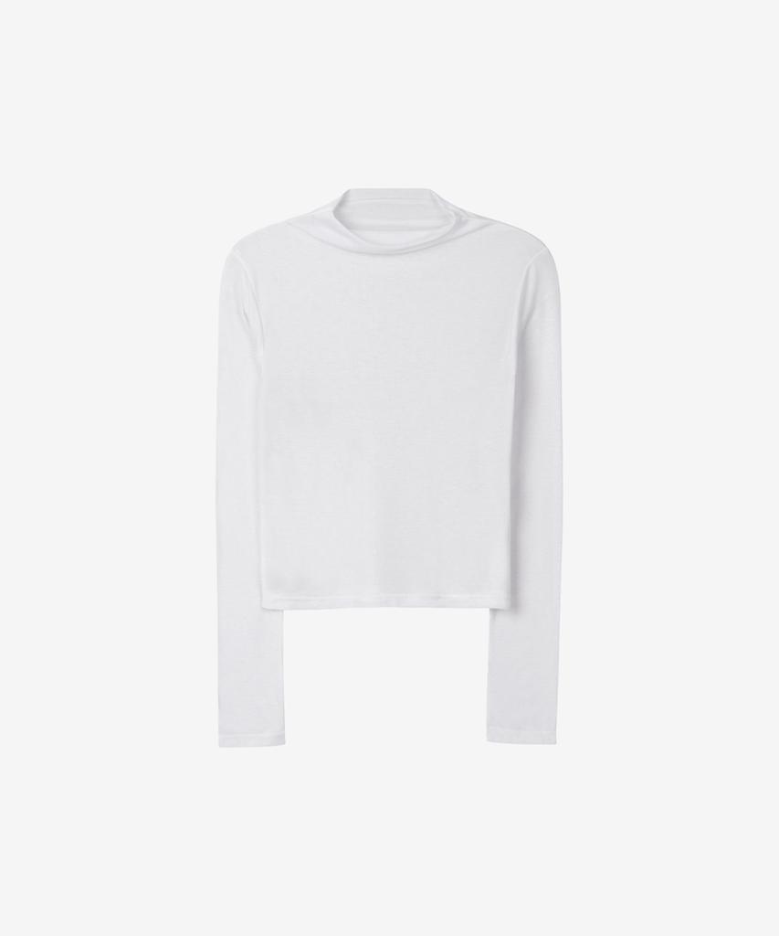 BASIKA Half-Neck See-Through T-Shirt (White)