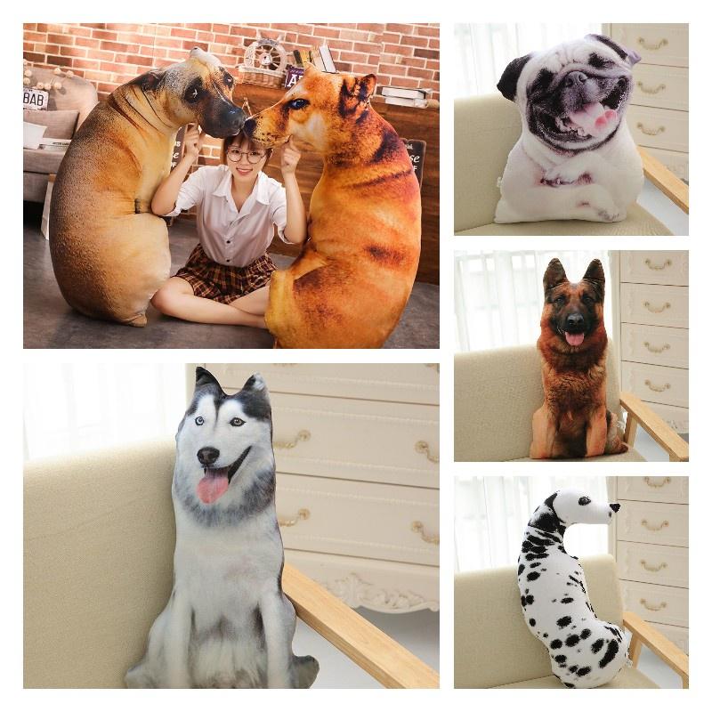 Креативная 3D подушка в виде собаки, плюшевая игрушка собака, мягкая игрушка для детей, ткань из короткого плюша, наполнитель из ПП хлопка, различные размеры и цвета