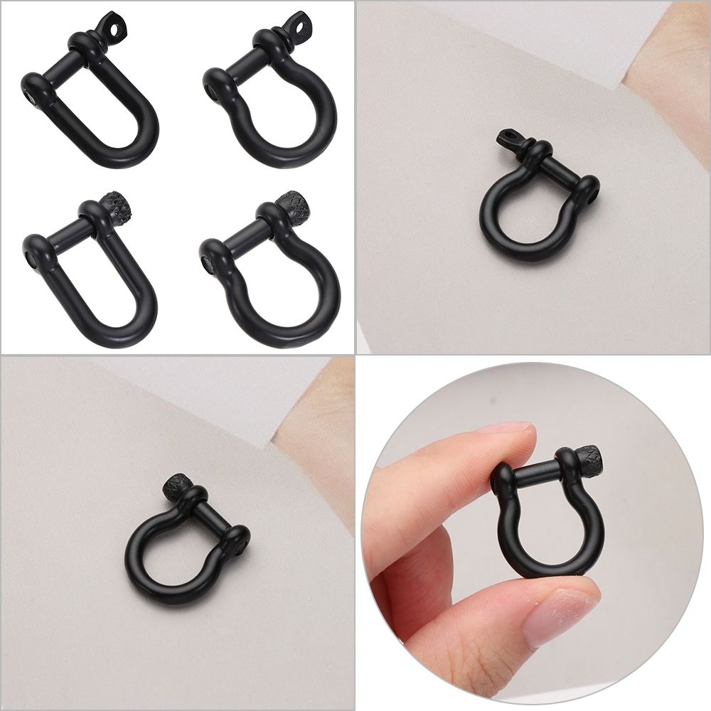 4 Styles Shackle Fob Bracelet Buckle Key Ring Keychain Hook D Bow Staples Solid Carabiner
