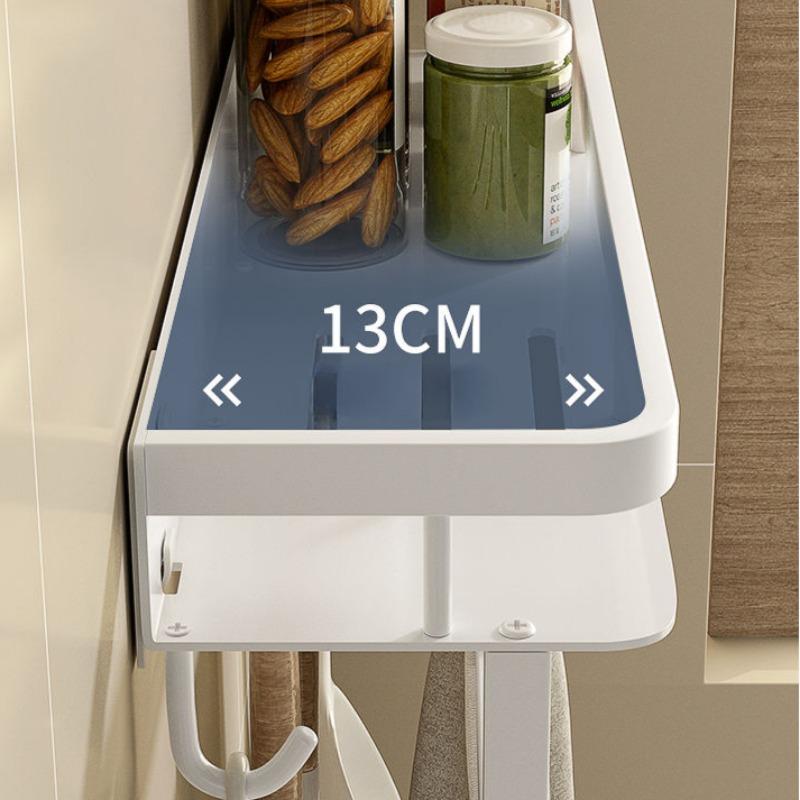 Стойка для хранения специй на кухне с крючком, держатели для посуды, настенная полка для приправ без отверстий, металлическая стойка для полотенец в ванной