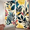 2Pc Colorful Curtain Modern Pattern Of Exotic Leaves On Creamy Back Autumnal Feel For Living Room Bedroom And Dining Room