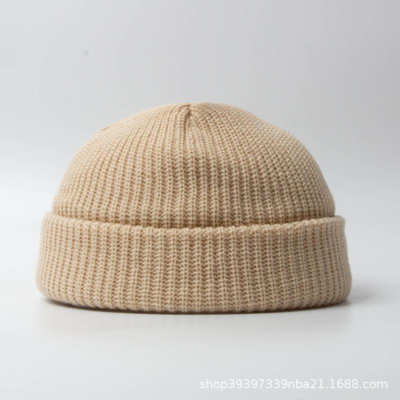 Knitted melon fur hat wool hat dome cold hat autumn and winter hat American retro knitted hat landlord hat