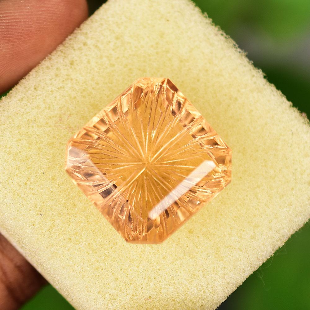 Natural Topaz Loose Gemstone 21x21mm Square Shape Peach for Her for Jewelry Making and Crafts