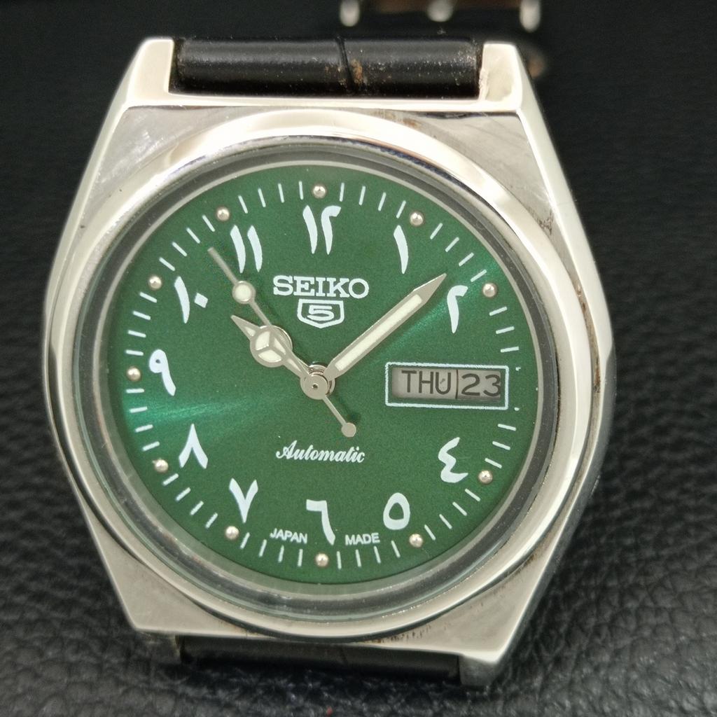ВИНТАЖНЫЕ МУЖСКИЕ АВТОМАТИЧЕСКИЕ ЧАСЫ SEIKO 5 ЯПОНИЯ ЗЕЛЕНЫЙ ЦВЕТ ЦИФЕРБЛАТ a708771-1
