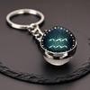 Spherical Luminous Crystal Zodiac Keychain - Virgo & Leo