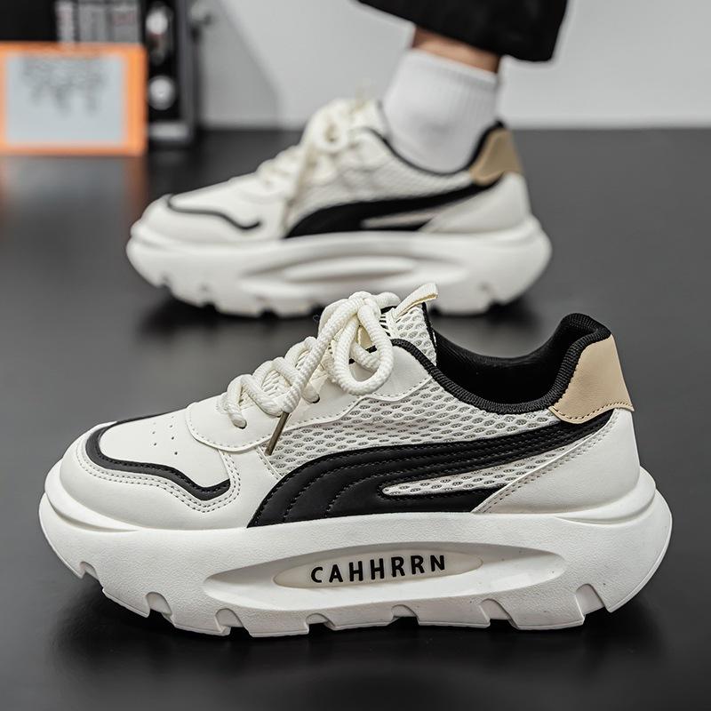 Thick-soled heightening men's shoes spring mesh casual dad shoes 2025 new trendy shoes student sports shoes youth