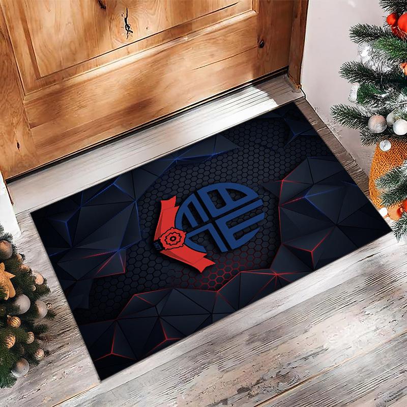 Bolton Wanderers FC Soccer Football Pattern Soft Area Rug Non Slip Indoor Floor Carpet Sports Decor Mat for Bedroom