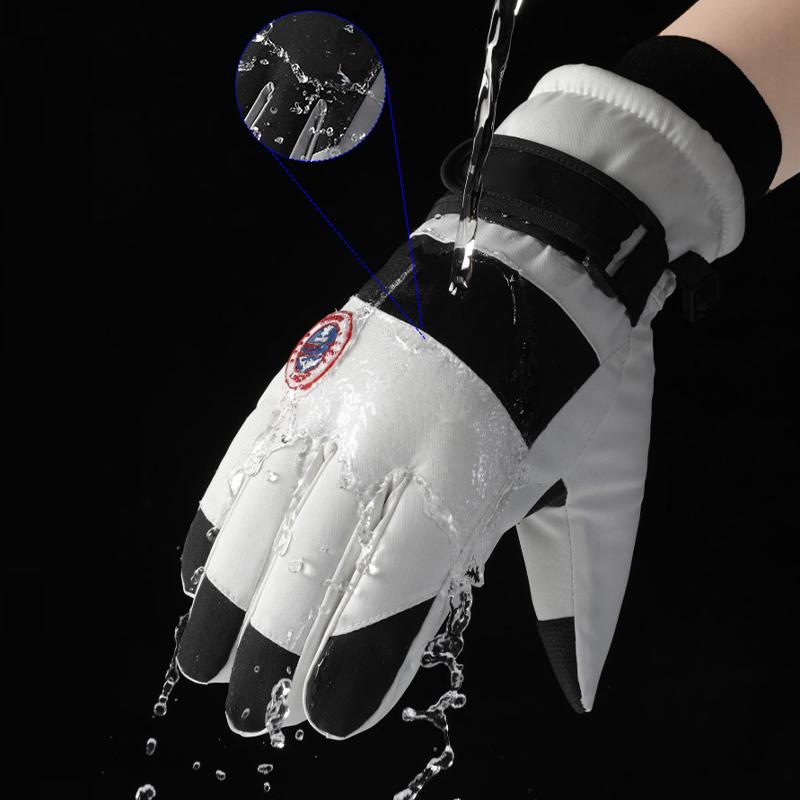 Лыжные перчатки Зимние бархатные Нескользящие водонепроницаемые утолщенные теплые перчатки для верховой езды на открытом воздухе с сенсорным экраном