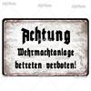 Vintage ACHTUNG HALT War Metal Signs Berlin Tin Sign Plaque Metal Plate Wall Decor For Pub Club Man Cave Plate Bar Decoration