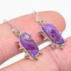Natural Purple Copper Turquoise 925 Solid Sterling Silver Earring 1.25" K2S75