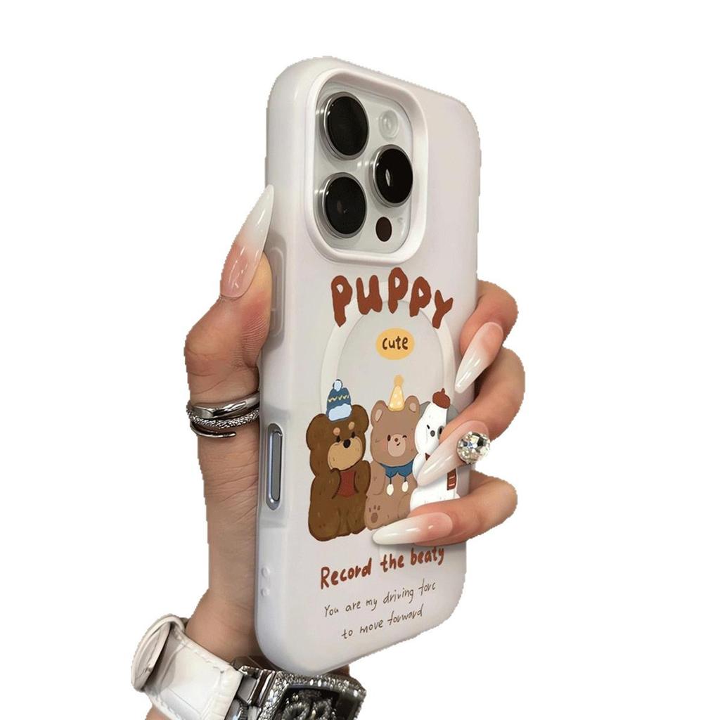 Jelly Magnetic Two-in-one Mobile Phone Case Anti-sweat, Fashionable Internet Celebrity Couple Frosted Translucent Couple New TPU