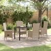 VidaXL 5-Piece Garden Dining Set with Beige Cushions In Poly Rattan 3379466