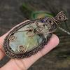 Prehnite Gemstone Copper Wire Wrap Jewelry Pendant 3.47