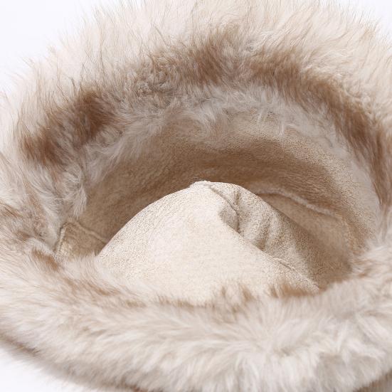 Зимняя шапка-ведро однотонная утолщенная мягкая плюшевая теплая