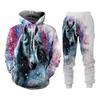 Animals 3D Horse Printed Men Zip Up Hoodies/Sweatshirt/Pants Unisex Streetwear Tracksuit Set Male/Female Casual Jacket Suit