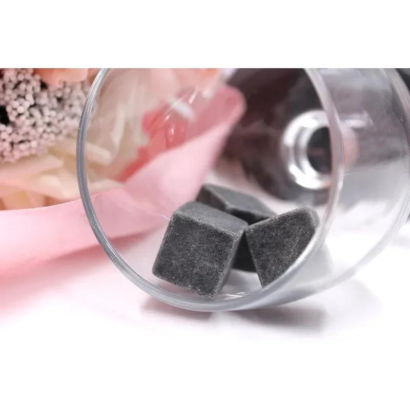 New Natural Granite Whiskey Stones Sipping Ice Cube Whisky Stone Wine Rocks Cooler Wedding Gift Favor Christmas Bar Accessories