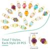 PandaHall Set of Glass 7 Colorful Faceted Beads for and Jewelry DIY Supplies 140-Piece 12x5.5mm Beads, Charms, Connectors, Colors, Earrings,