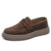Khaki Casual Loafers Men Comfortable Breathable Suede Casual Shoes Man Slip On Platform Shoes For Men Zapatos Para Hombre