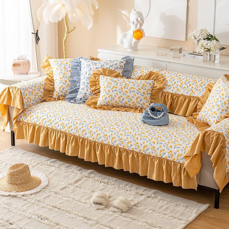 Бытовой хлопковый коврик для дивана, четырехсезонный универсальный противоскользящий чехол для дивана в скандинавском стиле, минималистичный современный чехол для сиденья, чехол на спинку, тканевое полотенце