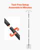 VEVOR Double Shepherds Hooks for Outdoor, 8 Pack 1950 mm Heavy Duty Bird Feeder Pole, 19 mm Thick Garden Hooks for Hanging Hummingbird Feeder