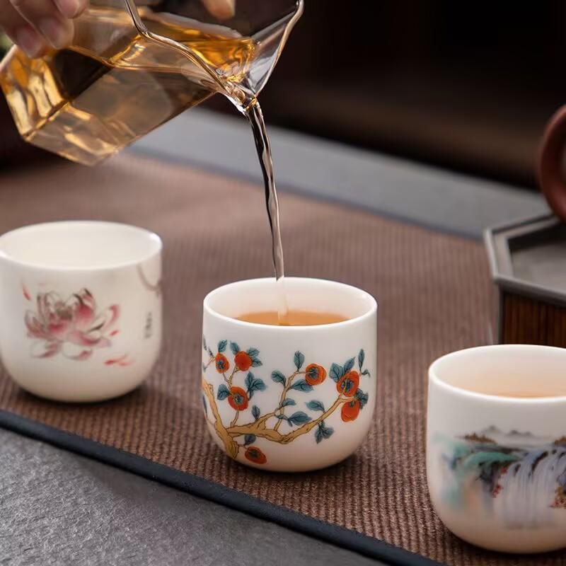 Нефритовая пиала из суета, керамическая, для кунг-фу, маленькая пиала, одинарная пиала, мастер-пиала, чайный сервиз, чайная чашка, набор чайных чашек, чайная пиала, чайная, из высококачественного белого фарфора