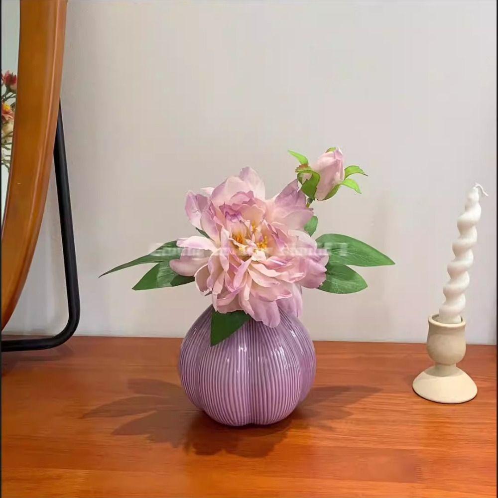 Modern Onion Ceramic Vase Minimalist Flower Pot Desktop Ornament Garlic Shape Vase Dried Flower