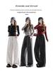 Women's Starburst Wide-Leg Autumn Pants - Trendy, Loose, Slimming Polyester Viscose Blend