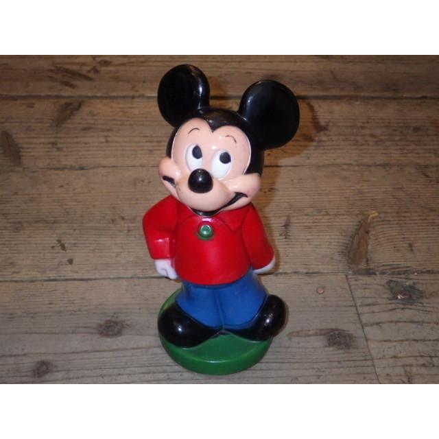 Used 70SMickey MouseCoin bank1VintagePiggy bankSoft vinylDoll