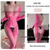 Alluring Four-Sided Open Crotch Mesh Bodysuit with Long Sleeves