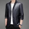 Men's Large Size Lapel Versatile PU Small Suit Leather Jacket Men's Trendy Spring and Autumn Leather Jacket