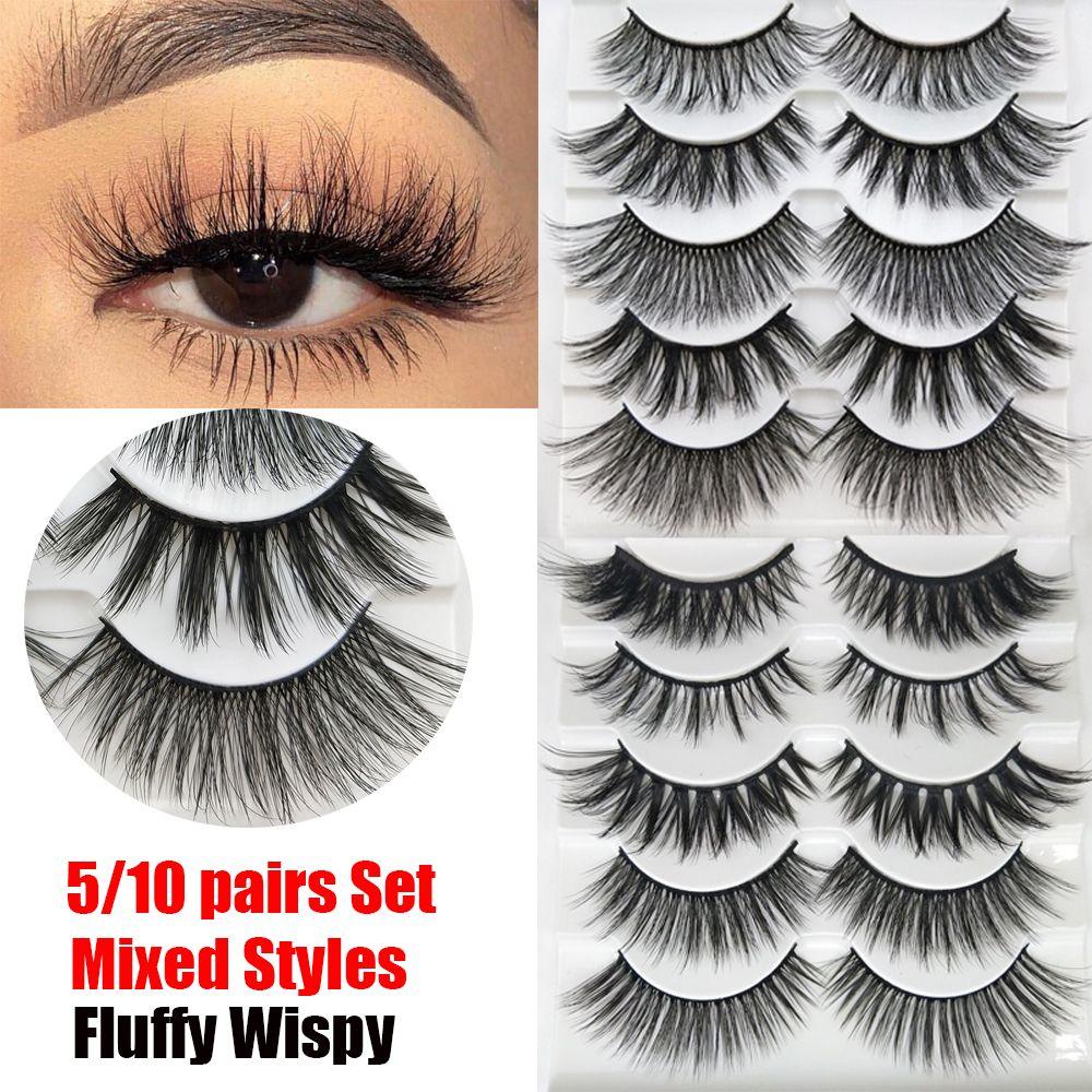 Mixed Styles Full Strips Wispy Fluffy Hair Crisscross Extension Tools False Eyelashes 3D Mink Hair