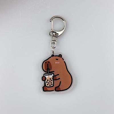 Милый брелок с капибарой, брелок с мультяшным животным, милый акриловый брелок для ключей, школьная сумка, подвеска, украшение, подарки лучшему другу