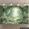2D plane pastel white rose drapes stone path with Roman columns as background fabric wedding photo shooting polyester fiber