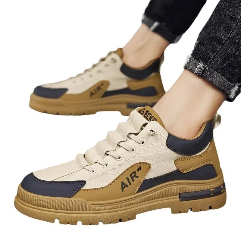 Luxury 2024 Men's New Leather Versatile Casual Shoes Wear-resistant and Anti Slip Sports Shoes High-quality Running Shoes