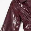 Women's Street Style Leather Suit: Double-breasted Waist-cinching Jacket & A-line Skirt Set