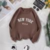 Women's New York Letter Print Velvet Sweatshirt - Autumn/Winter Collection