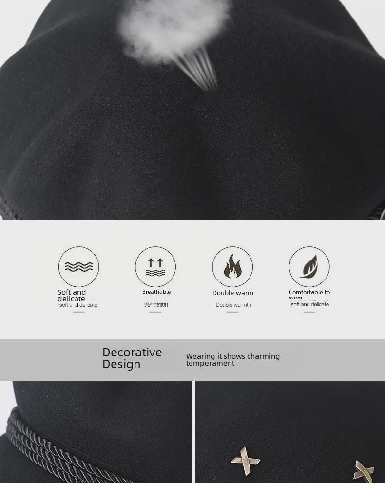 Women's Autumn/Winter Wool Octagonal Hat: Fashionable, Warm, British-Style, Versatile Beret.