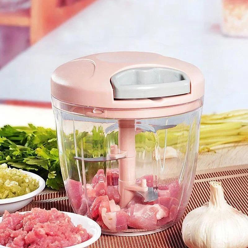500/900 мл ручная мясорубка, измельчитель чеснока, вращающийся пресс для чеснока, дробилка, овощерезка для лука, кухонные аксессуары для приготовления пищи