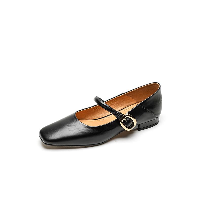 Модные женские туфли-лодочки на низком каблуке, модные туфли Мэри Джейн с ремешком и пряжкой, из натуральной кожи, весенне-летние, повседневные рабочие туфли для женщин 2024, белые каблуки