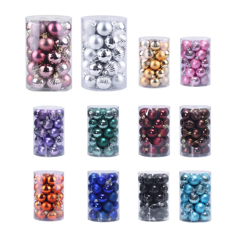 34Pcs Christmas Balls Ornament Hanging Pendants Navidad Noel Party Decor New Year 2024