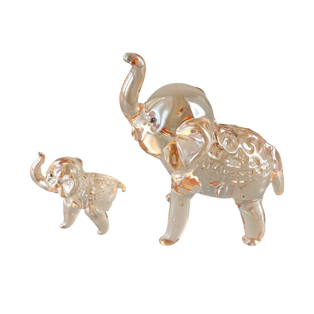 Modern Crystal Elephant Statue Cute Desktop Crystal Ornaments Baby Elephant Ornaments Home
