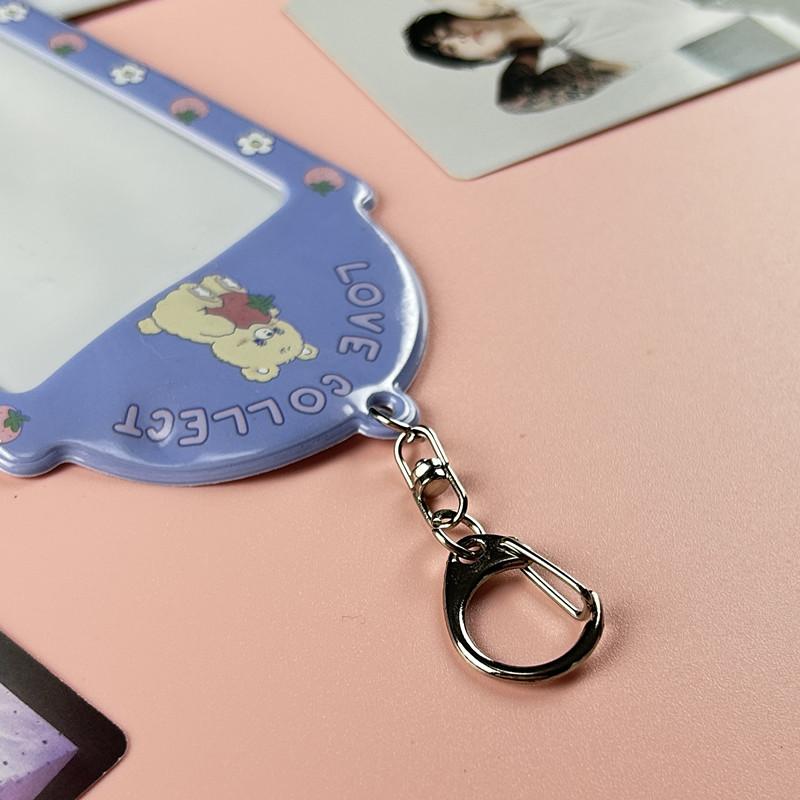 3 Inch Kawaii Photocard Holder Kpop Idol Photo Card Holder Photo Cute Bus Card ID Holder Idol Photocard Pendant Keychain