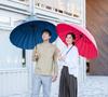Mabu Parasol Umbrella for Women Men Unisex 60cm 24 Ribs Lapis Navy Blue Long Umbrella Umbrella UV Protection Light Blocking Umbrella for Sun and Rain