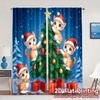 2pcs,Curtains Cute Kittens Decorating Christmas Tree (2) Fashionable Popular Curtains Machine Washable Fabric Curtains Holiday