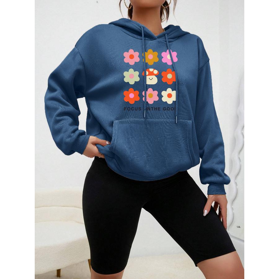 Focus On The Mushroom Aesthetic Print Hoody Creative Fashion Hoodie Casual New Sweatshirt Fleece Comfortable Female Clothing