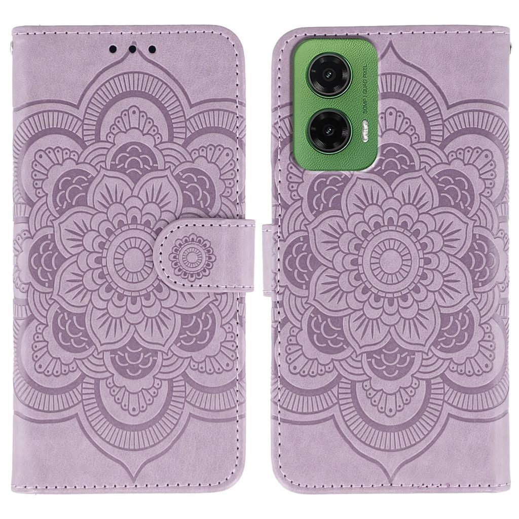 For Motorola Moto G35 5G Case PU Leather Mandala Imprinted Design Wallet Phone Cover