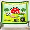 Cartoon Farm Animal Tapestry Wall Hanging Cute Milk Cow Dog Pig Tapestries for Child Girl Teen Bedroom Living Room Dorm Decor