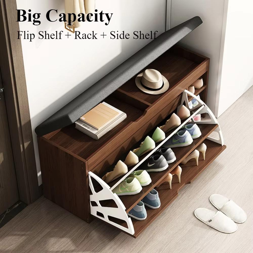 Shoe Cabinet Stool Household Entrance Wooden Shoes Changing Benchs Cabinet Seat Stools Integrated Large Capacity Shoe Rack Bench