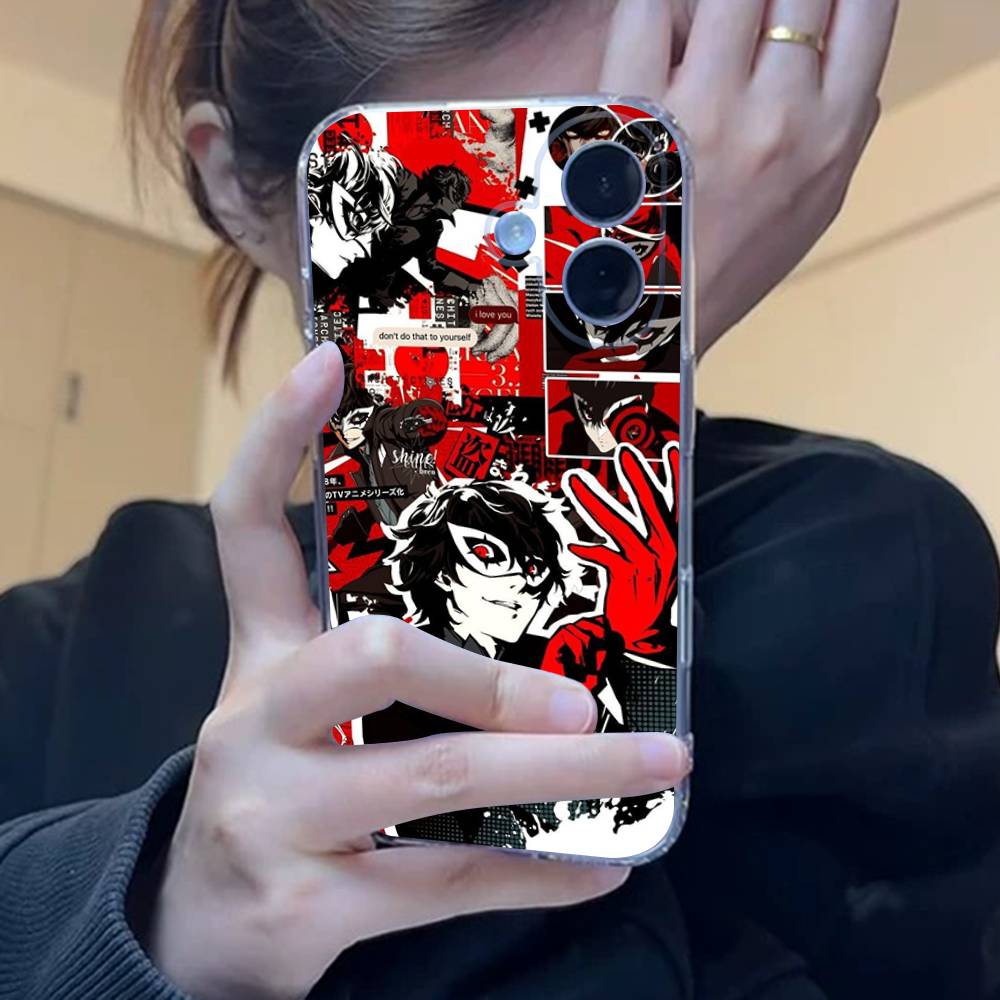 Игровой чехол P-Persona 5 Крутой чехол для телефона для iPhone 17 16 15 14 13 11 12 Pro Max Mini Plus Ударопрочный Прозрачный Мягкий ТПУ