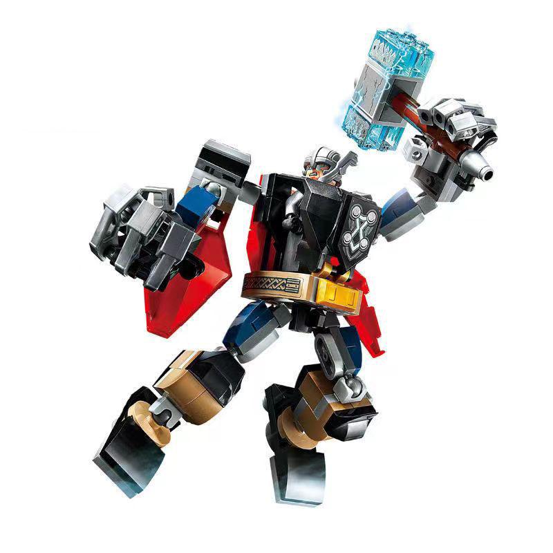 @76270 76302 Superhero Bricks Avengers Thor Iron Man Thanos Assemble Compatible Action Figure Toy Building Blocks Model Ornament